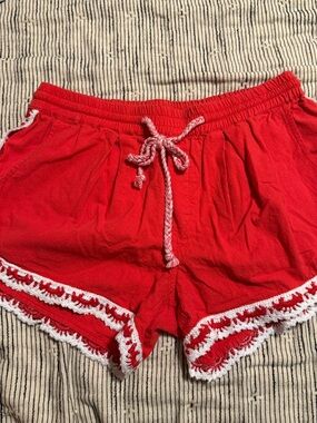 Free People Coastal Cruise Pull On Shorts in Red